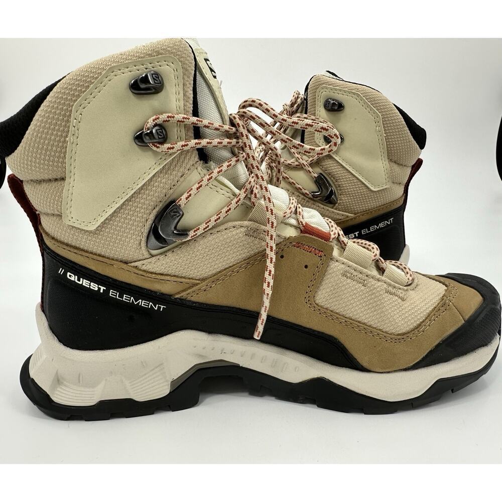 SALOMON Women Size 7.5 Khaki Suede Contagrip Gore-Tex Ortholite Hiking Boots - Picture 9 of 10
